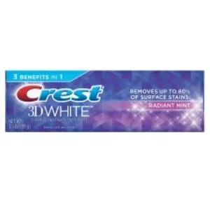 Crest 3 In 1 3D White Radiant Mint Toothpaste 3.5 Oz